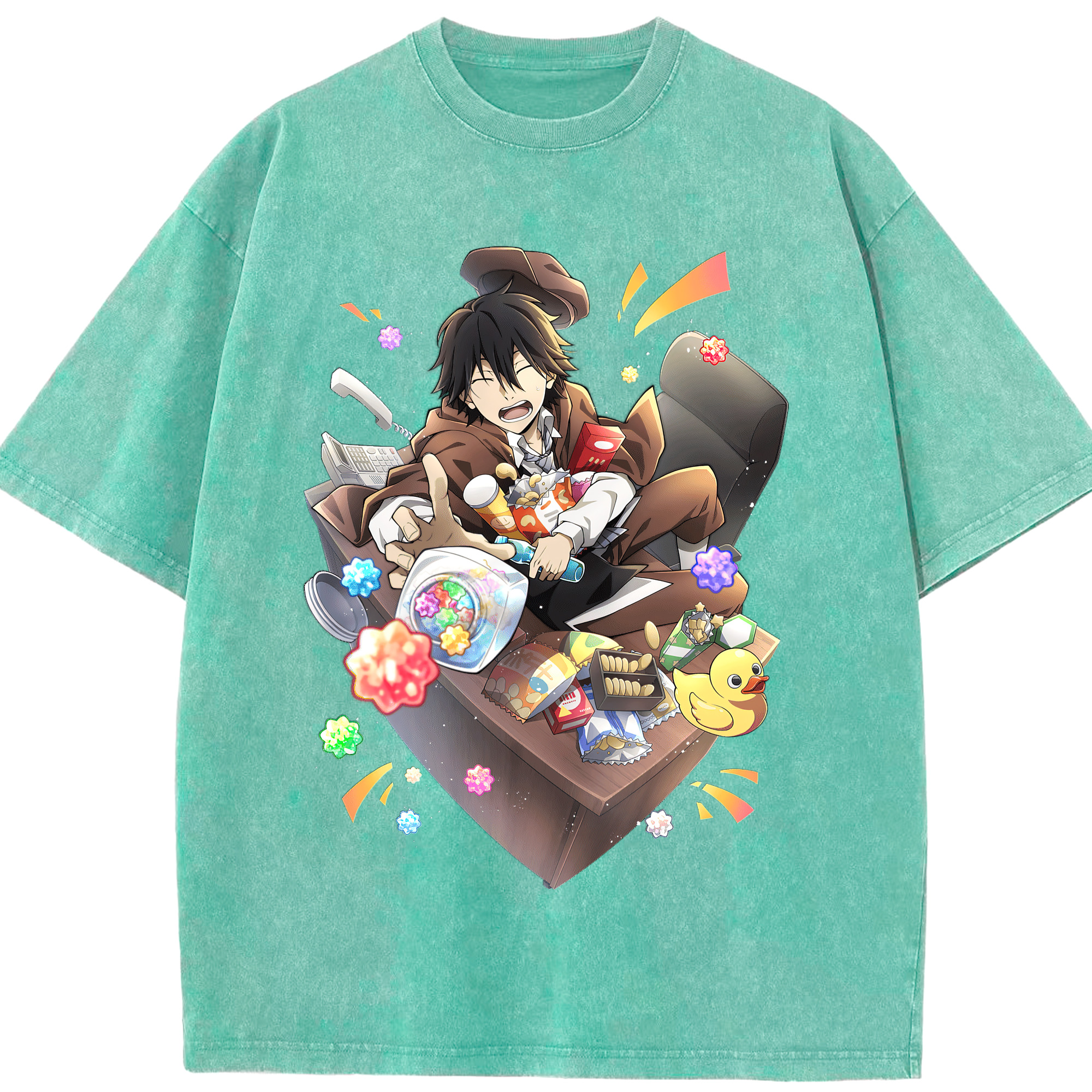 （画像用） 文豪ストレイドッグス Bungo Stray Dogs 綿100% ヴィンテージ風 半袖Tシャツ（フロントプリント）